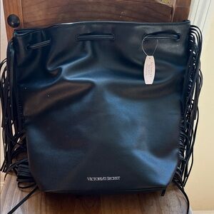 Victoria's Secret Black Fringe Bag